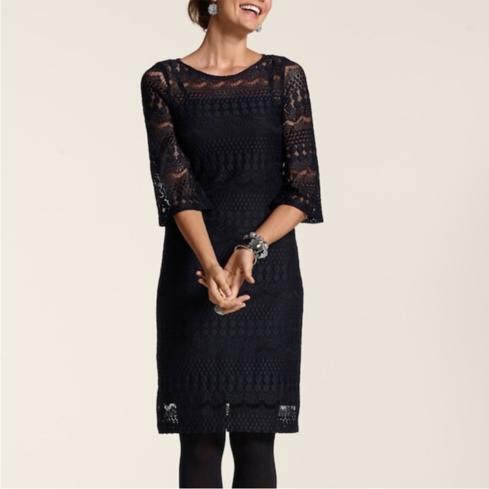 Chico’s Crochet Camille Black Dress